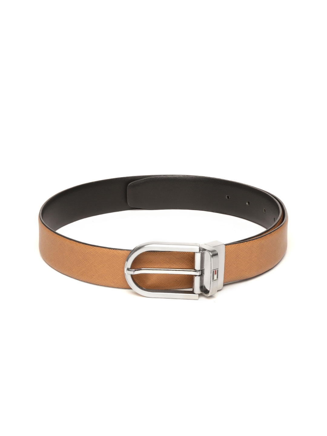 

Tommy Hilfiger Men Tan Brown & Black Solid Reversible Leather Belt