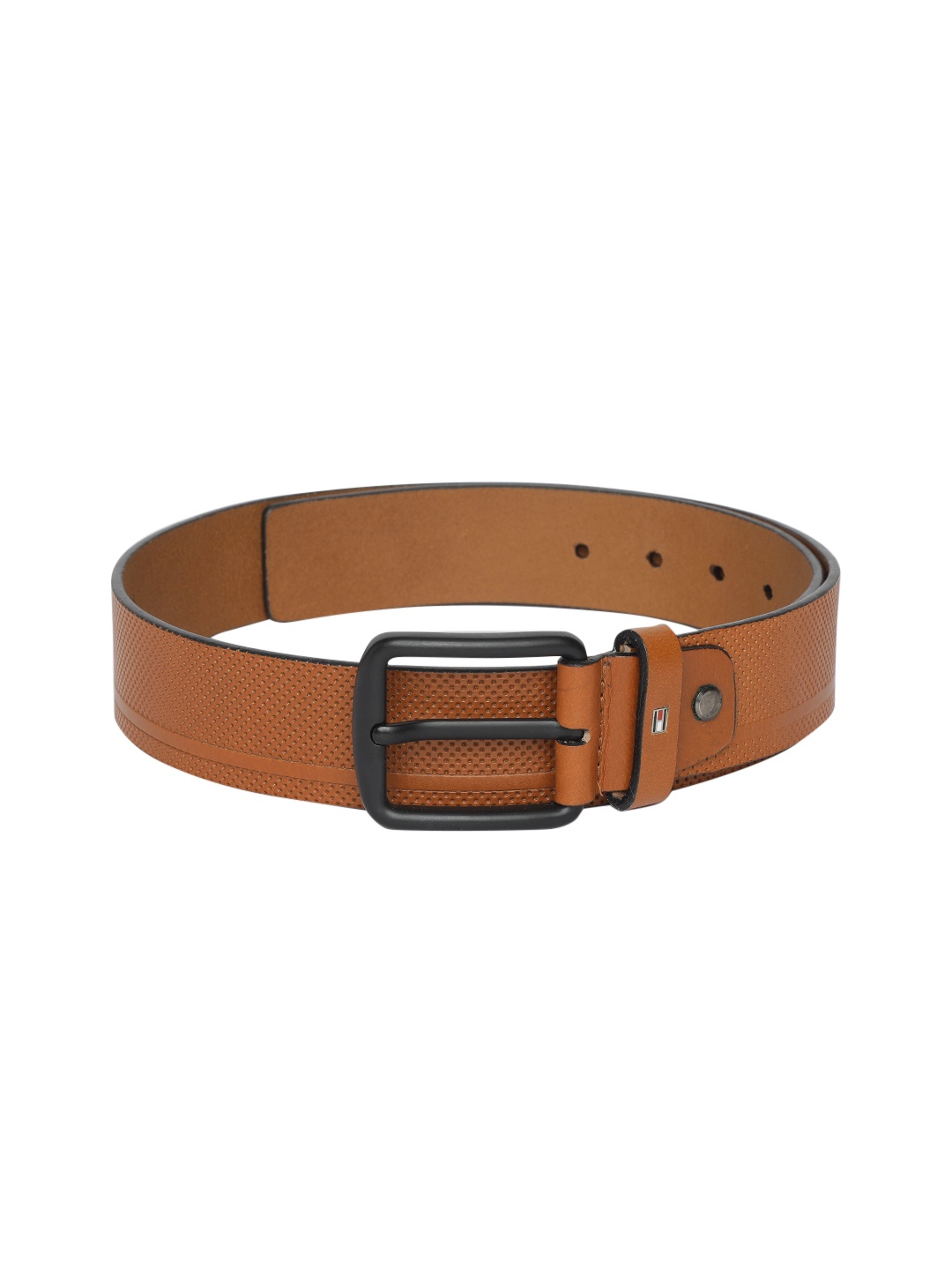 

Tommy Hilfiger Men Tan Brown Textured Leather Belt