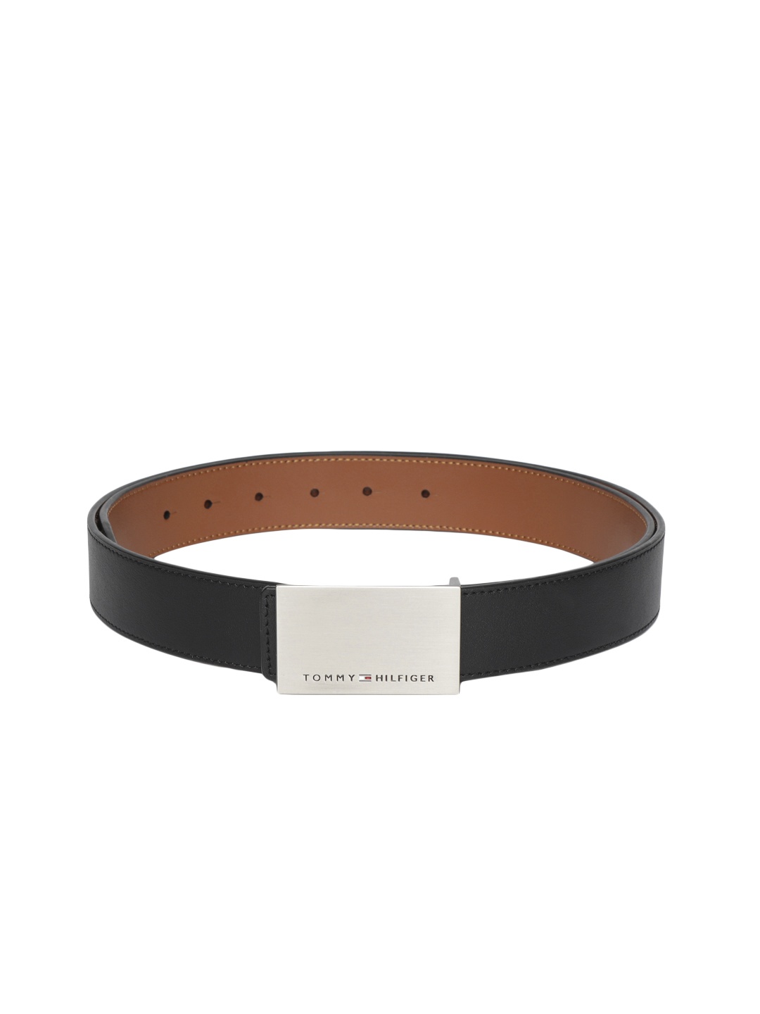 

Tommy Hilfiger Men Black Leather Solid Belt