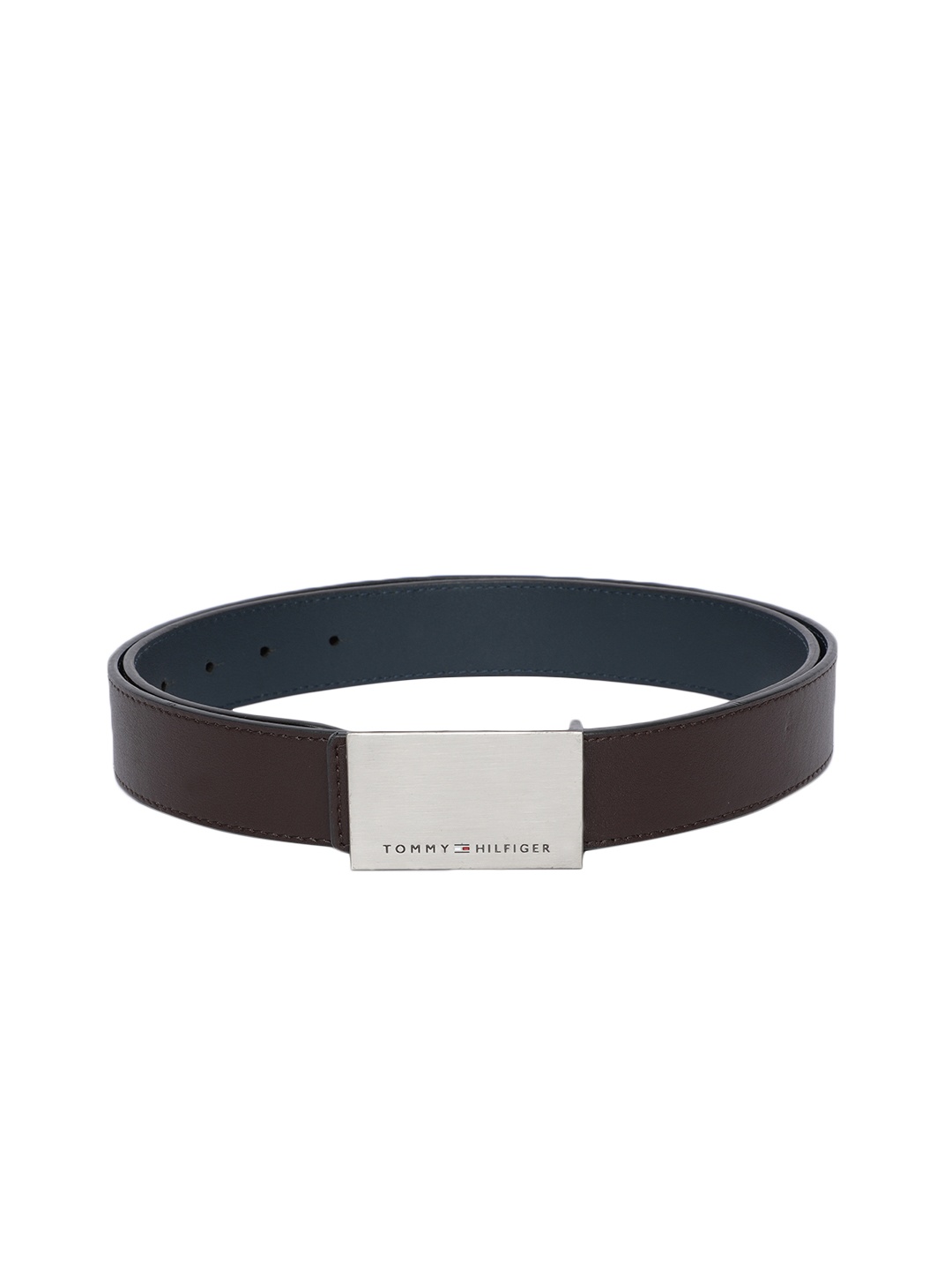 

Tommy Hilfiger Men Brown & Navy Blue Leather Reversible Belt