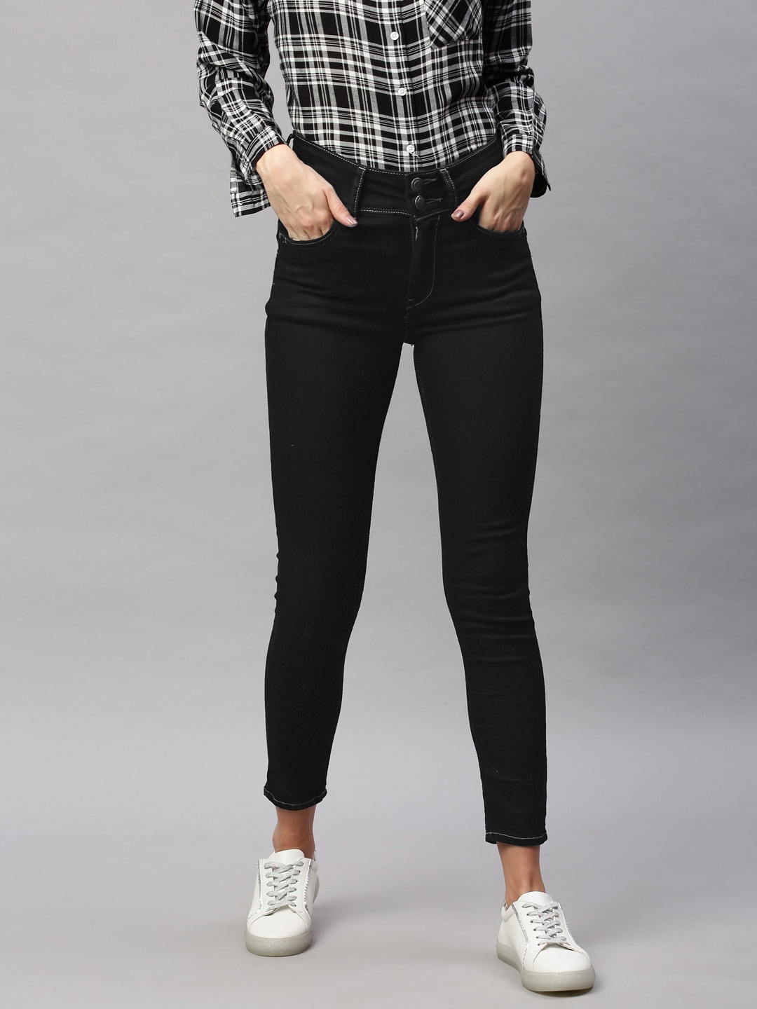 

Flying Machine Women Black Twiggy Super Skinny Fit High-Rise Clean Look Stretchable Jeans