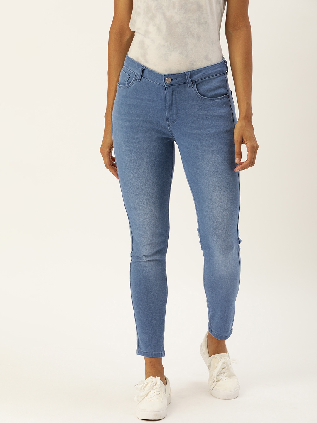 

Flying Machine Women Blue Veronica Super Skinny Fit Mid-Rise Clean Look Stretchable Jeans