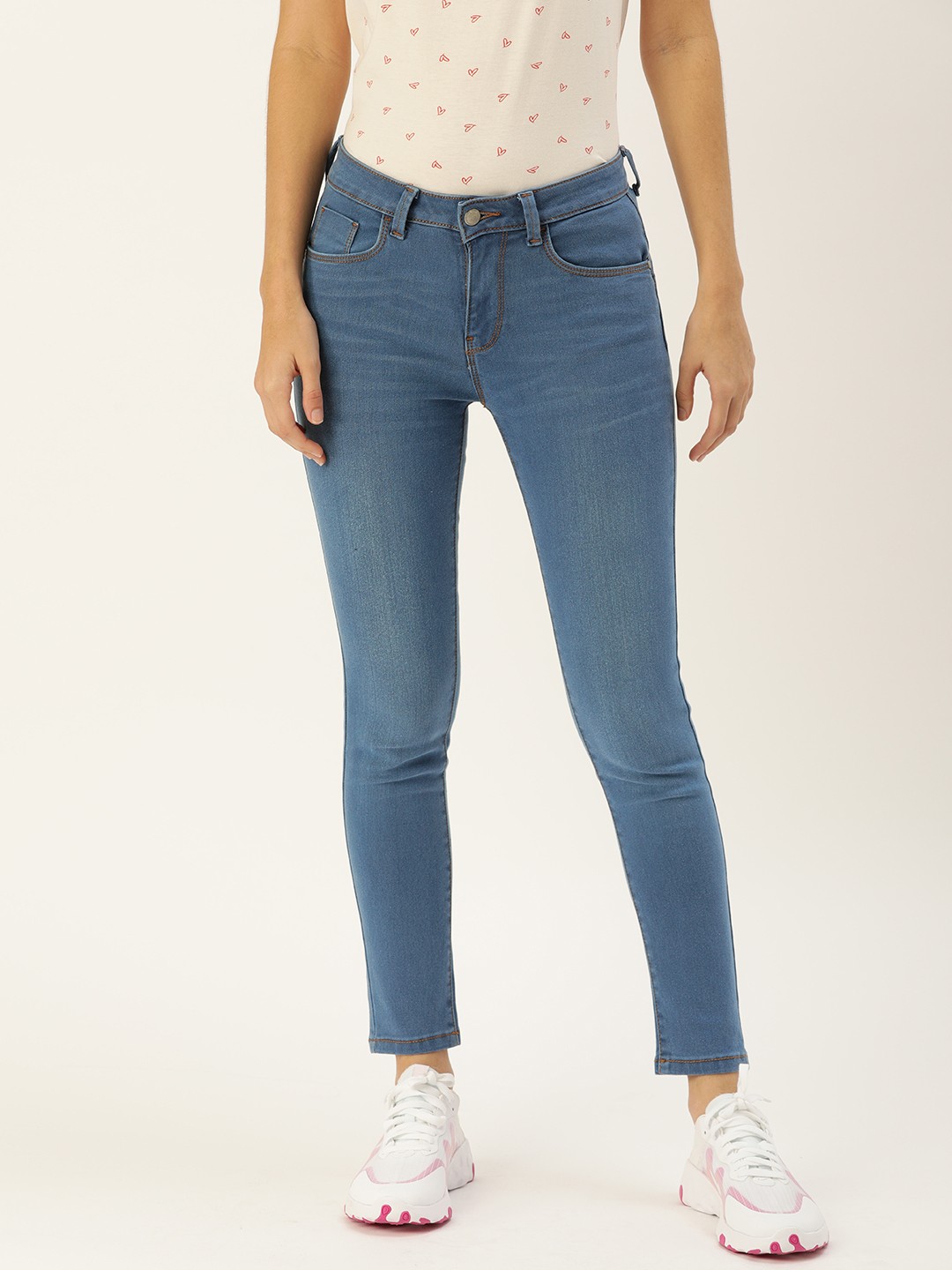 

Flying Machine Women Blue Twiggy Super Skinny Fit Mid-Rise Clean Look Stretchable Jeans