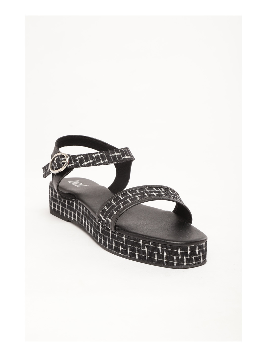 

Taavi Women Black & White Checked Flatform Heels