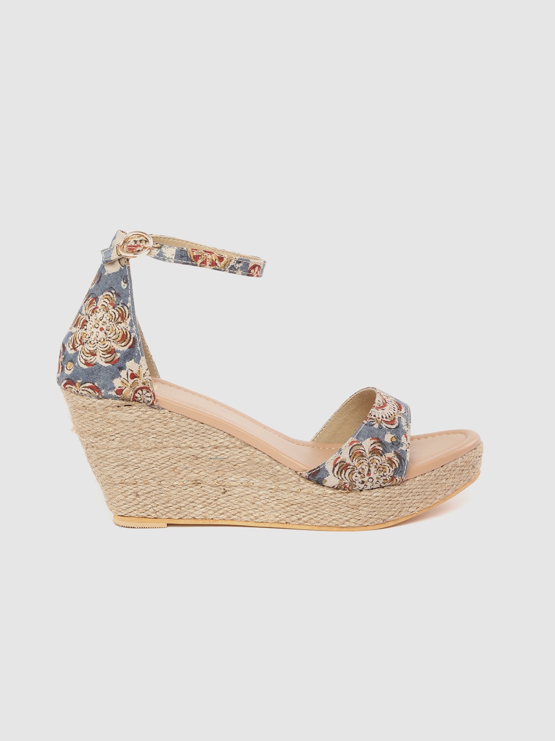

Taavi Women Blue & Beige Floral Print Wedges