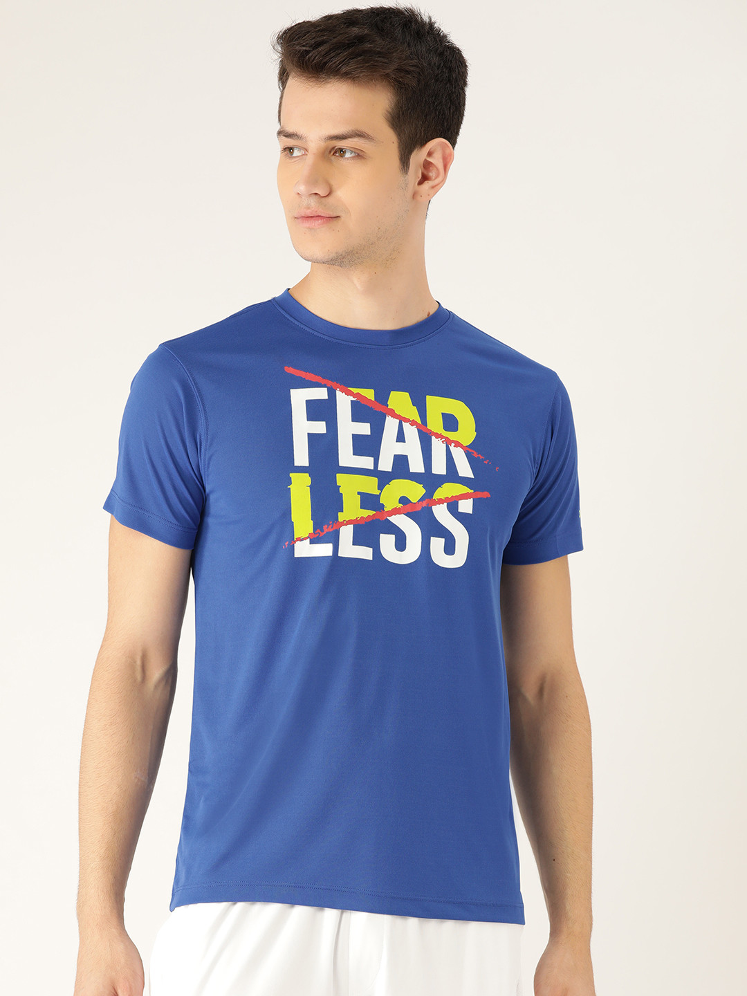 

OFF LIMITS Men Blue Printed Round Neck T-shirt