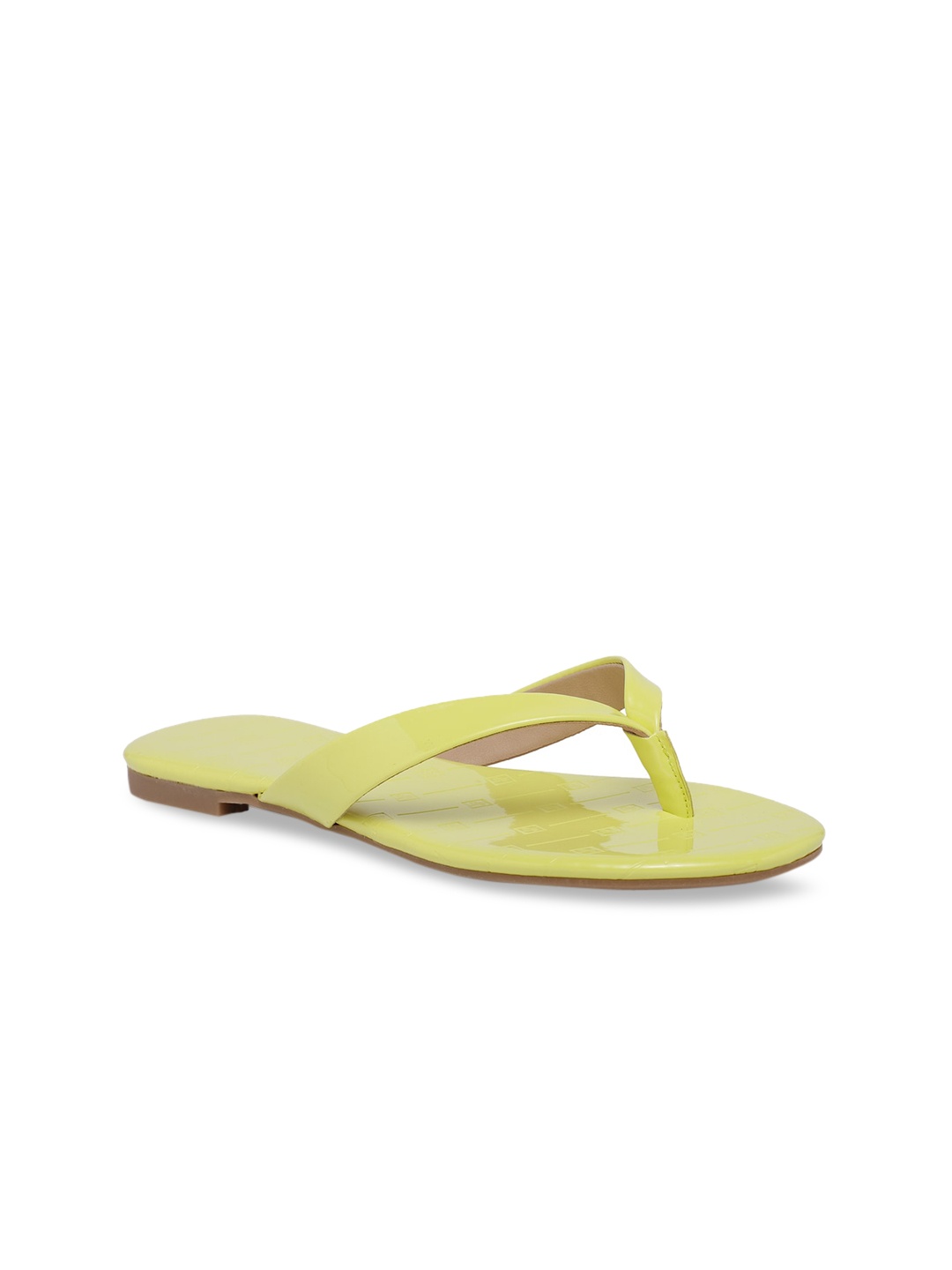 

Call It Spring Women Lime Green Solid Open Toe Flats