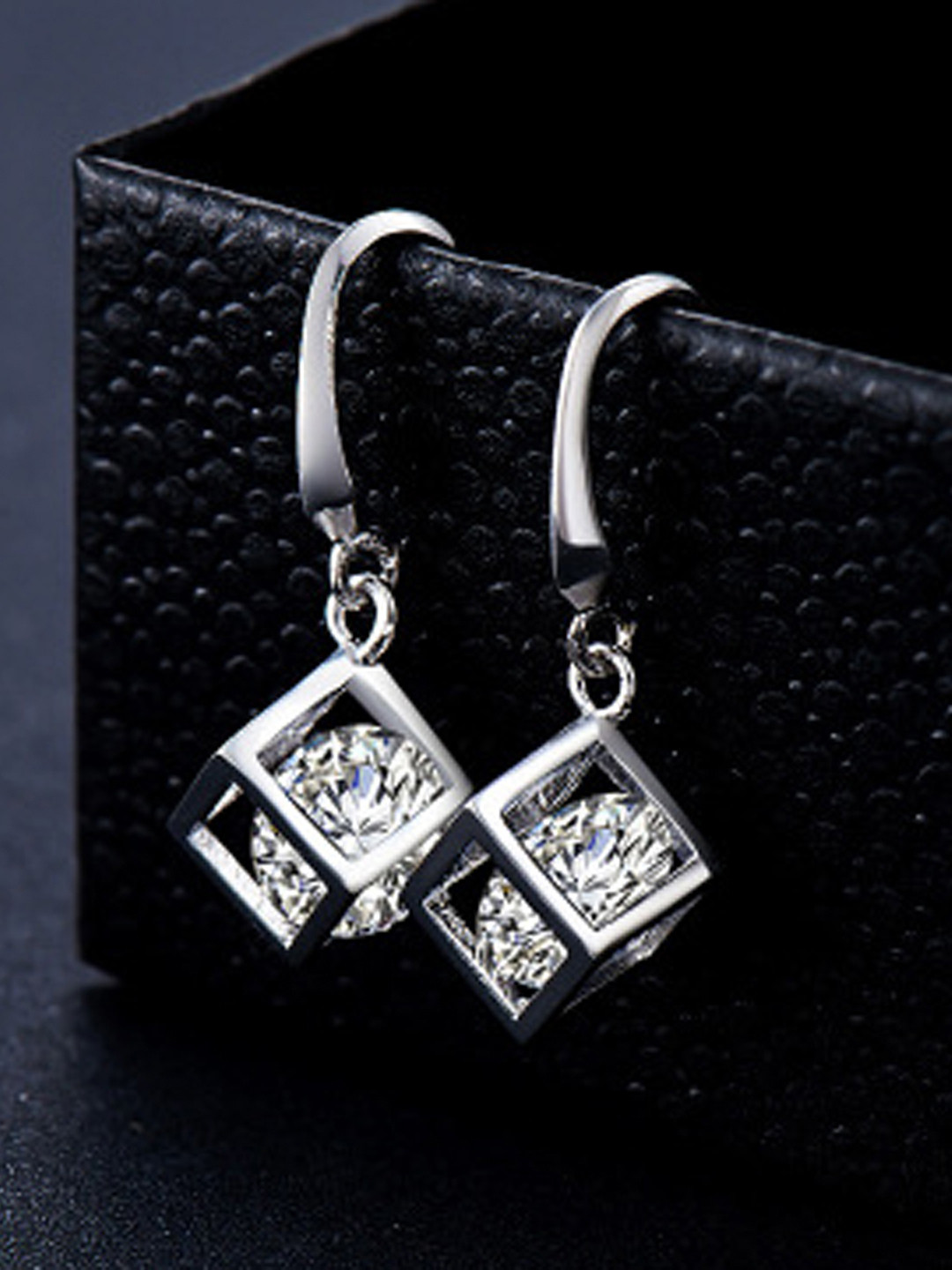 

Sukkhi Rhodium-Plated Crystal Contemporary Drop Earrings, Silver
