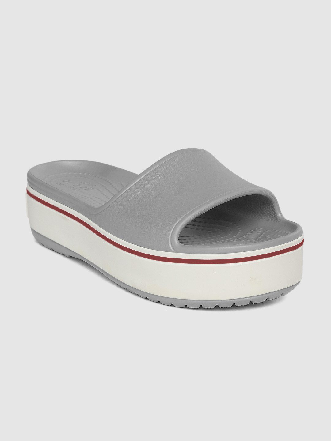 

Crocs Unisex Grey Solid Platform Sliders