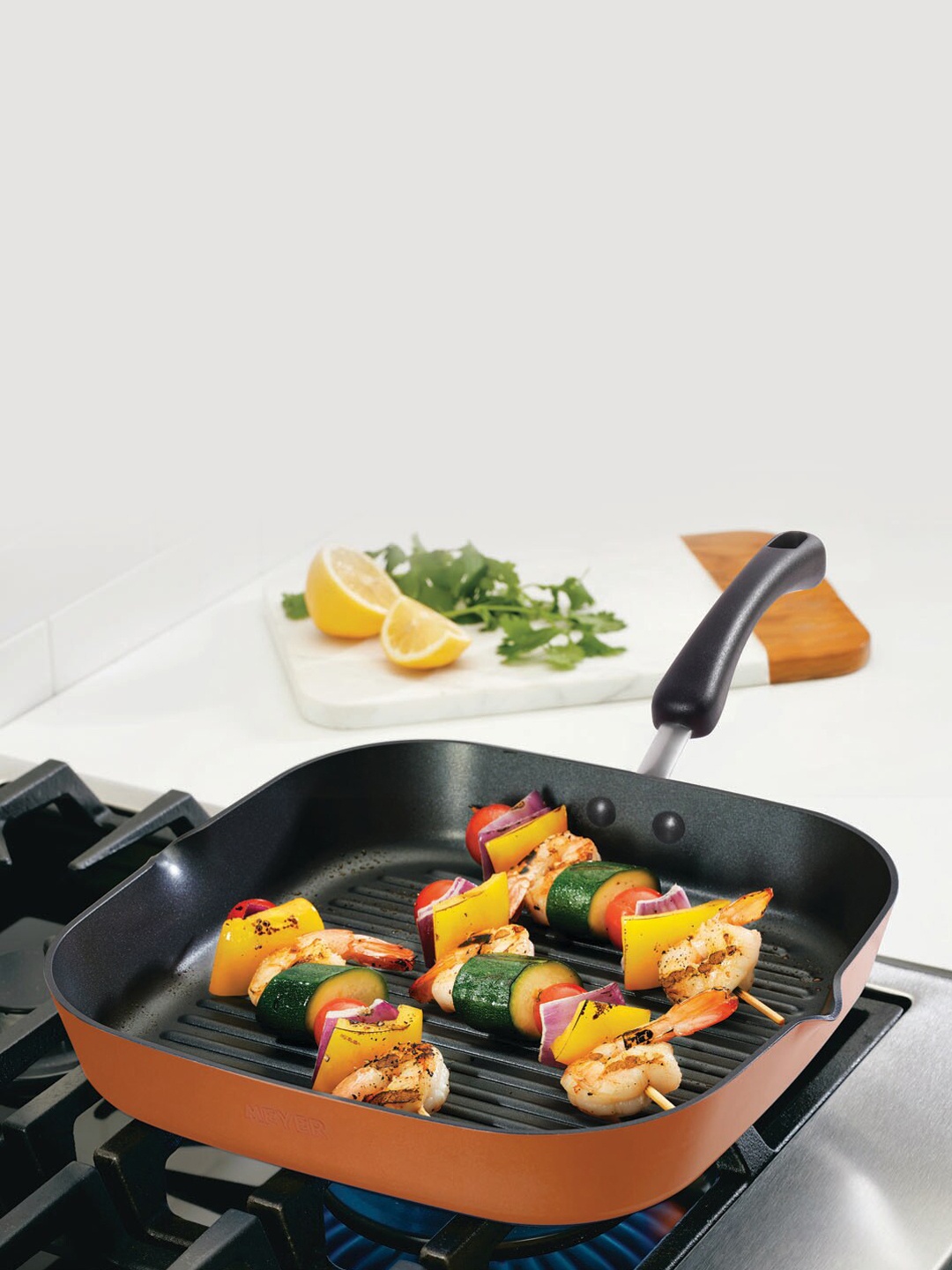 

MEYER Orange & Black Non-Stick Aluminium Grill Pan