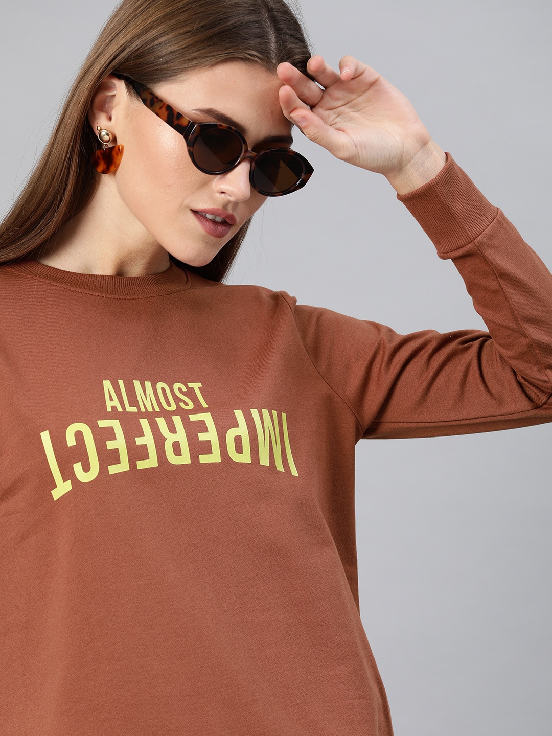 

ONLY Women Brown Printed Sweatshirt