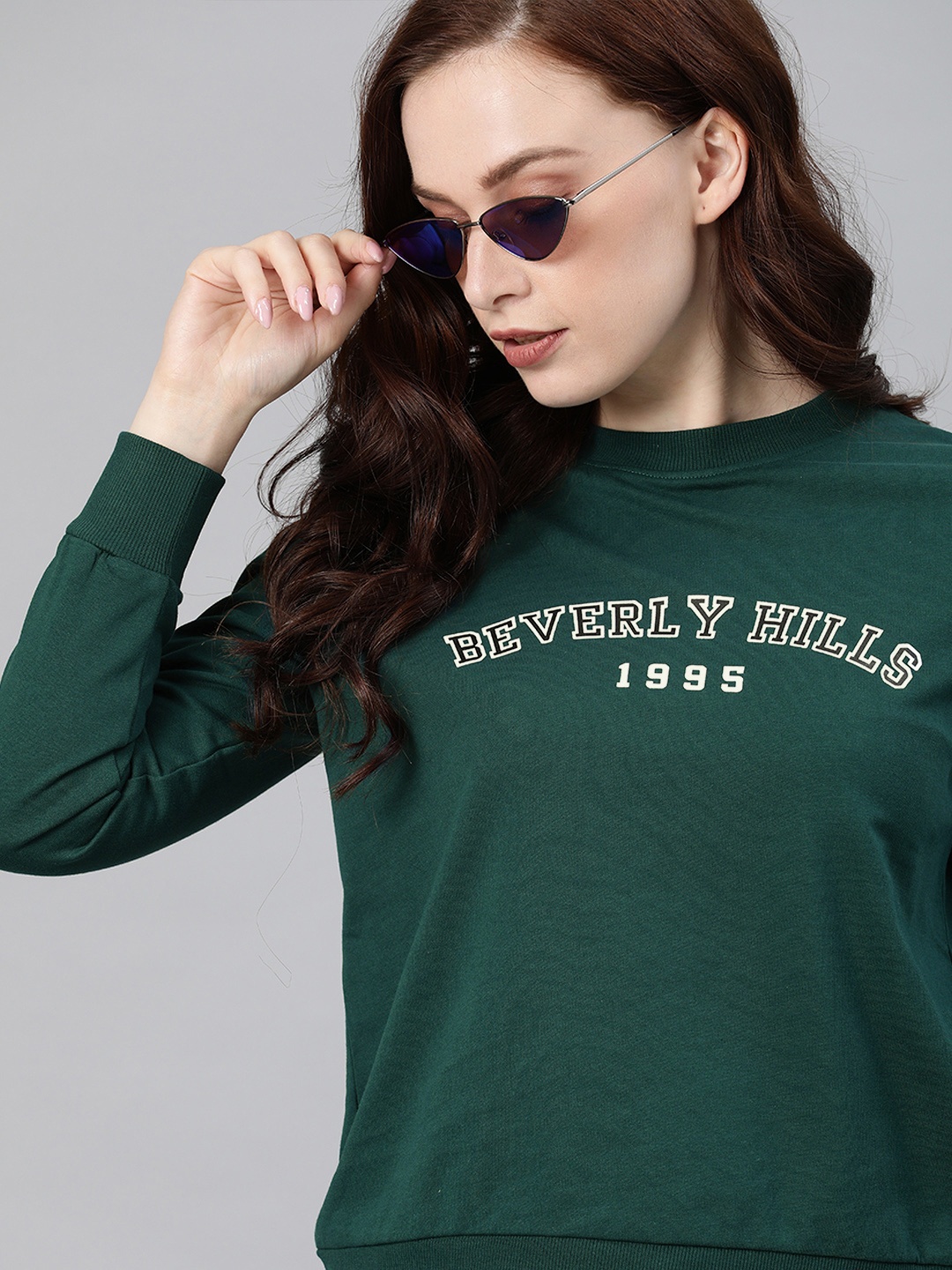 

ONLY Women Green Printed Sweatshirt