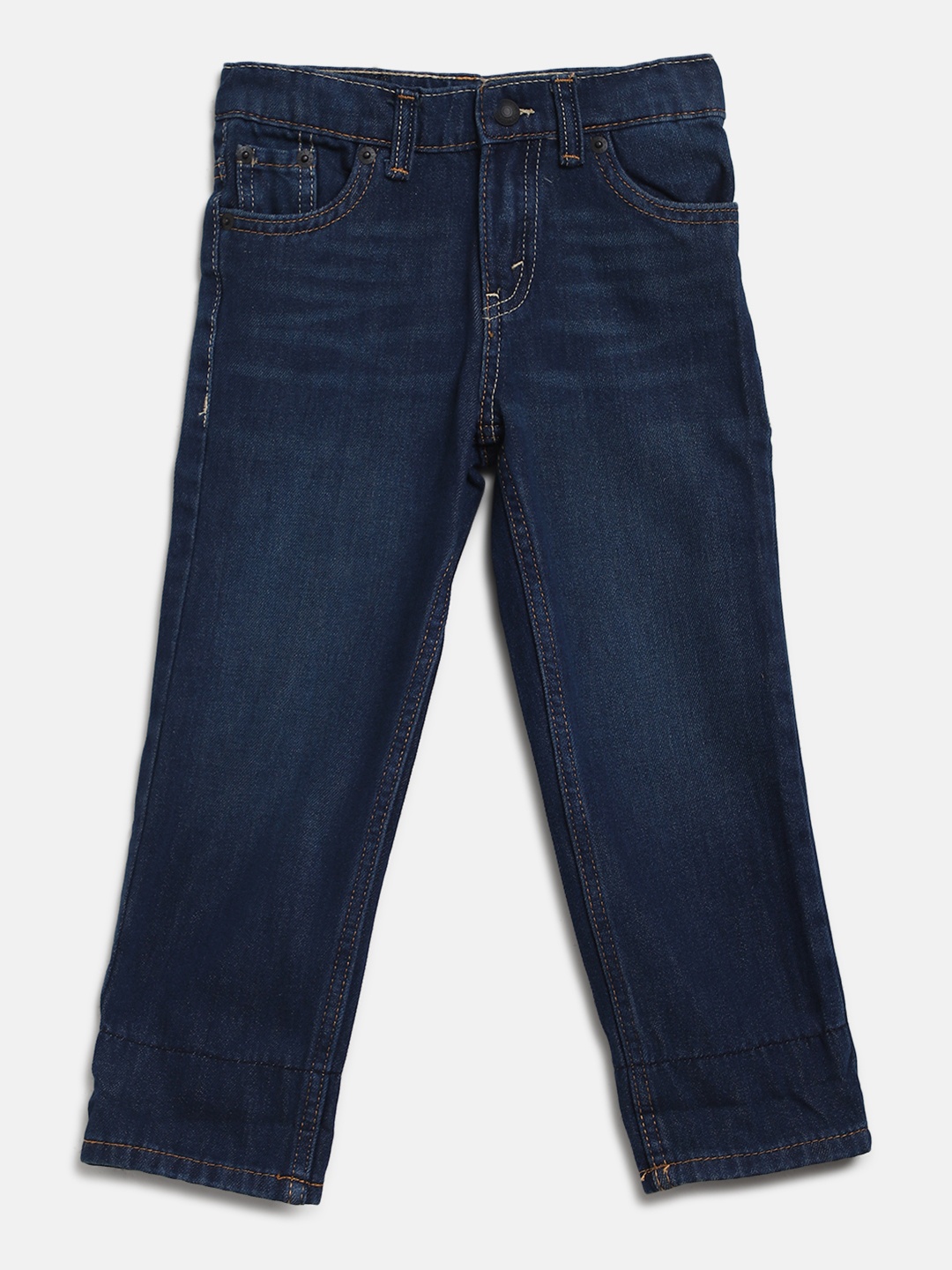 

Levis Boys Navy 502 Regular Taper Fit Mid-Rise Clean Look Stretchable Jeans, Navy blue