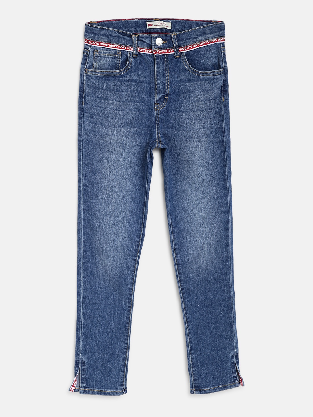 

Levis Girls Blue 720 Ankle Super Skinny Fit High-Rise Clean Look Stretchable Jeans