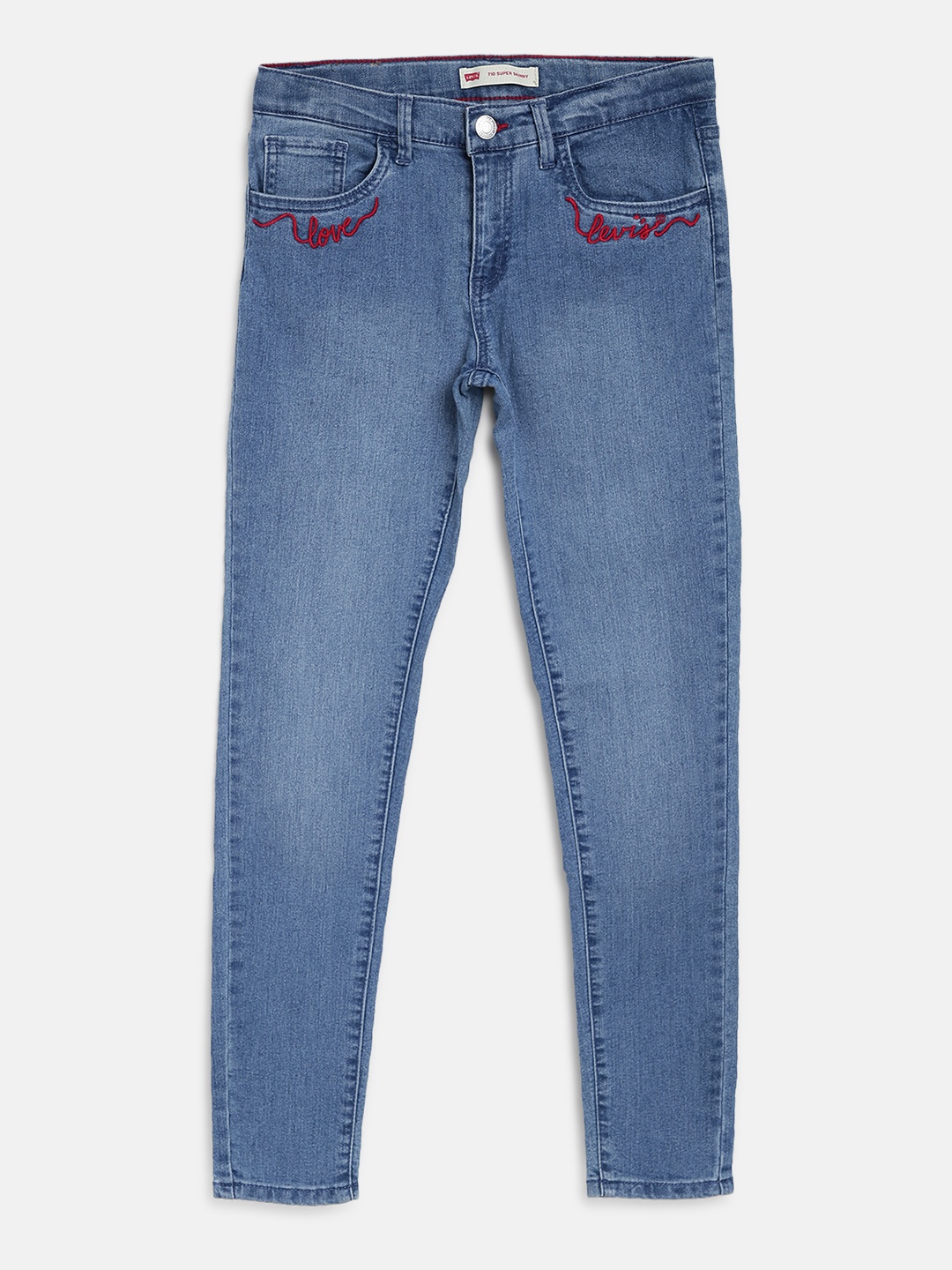 

Levis Girls Blue 710 Super Skinny Fit Mid-Rise Clean Look Stretchable Jeans