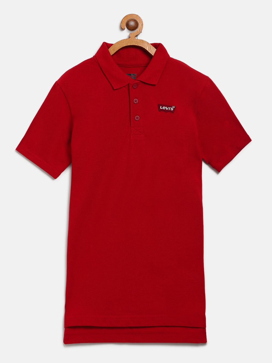

Levis Boys Red Solid Polo Collar T-shirt