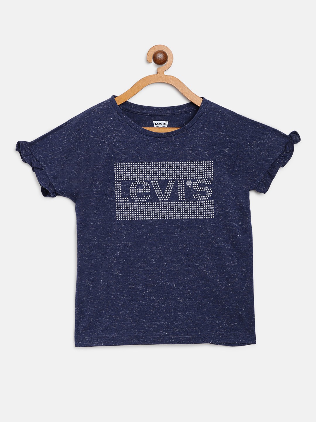 

Levis Girls Navy Blue Brand Logo Print Round Neck T-shirt