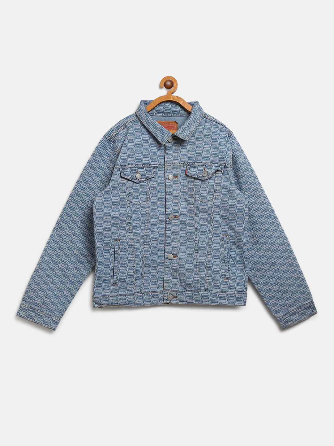 

Levis Boys Blue Brand Logo Print Denim Jacket