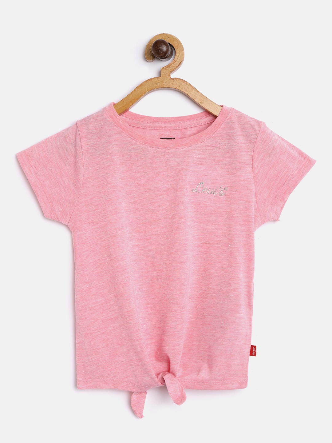 

Levis Girls Pink Solid Top with Tie-Up