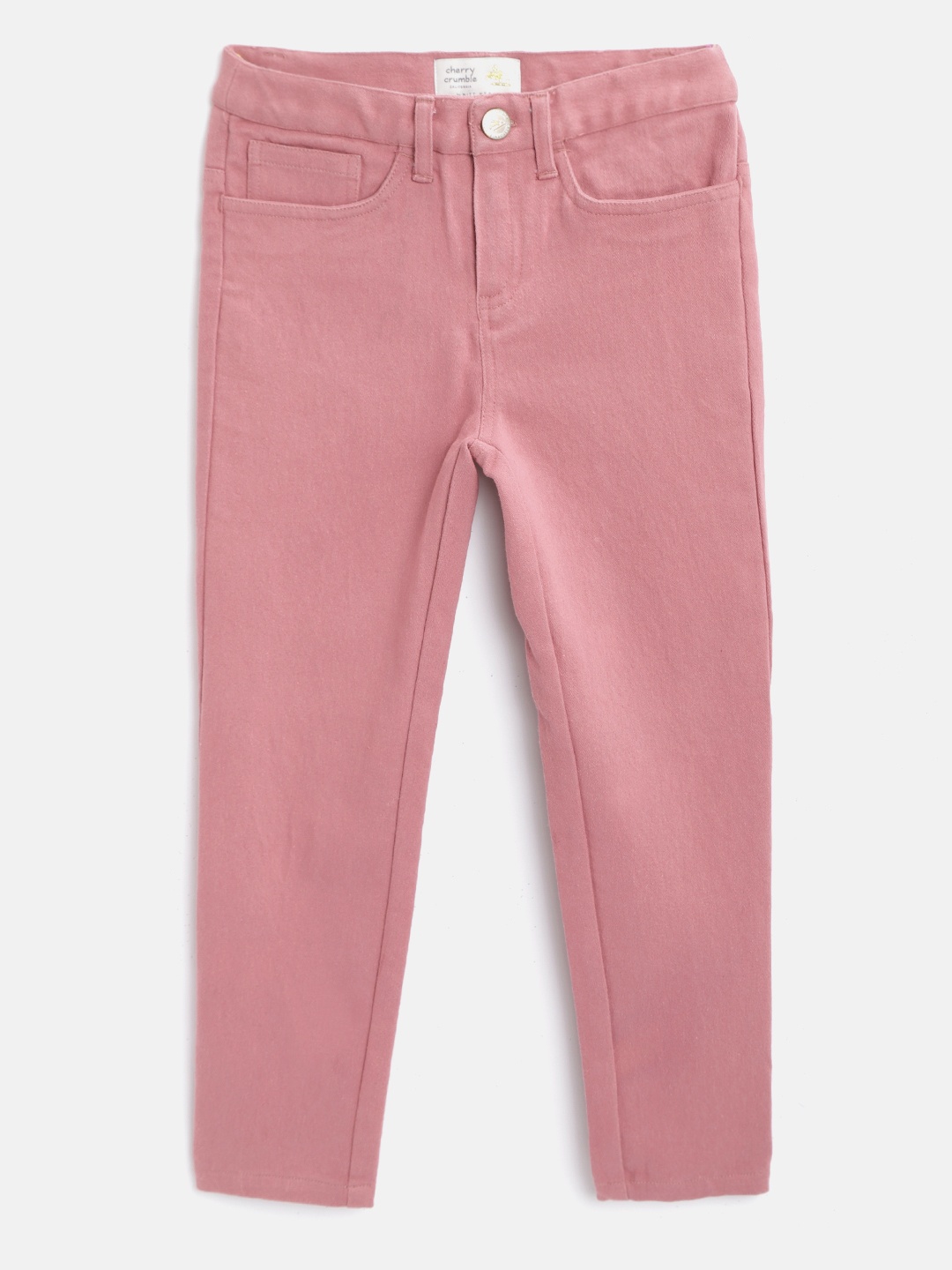 

Cherry Crumble Girls Dusty Pink Regular Fit Solid Trousers