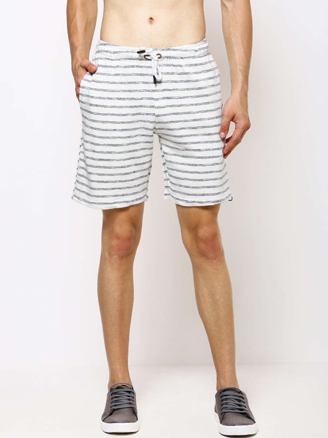 

Bareblow Men Off-White Striped Lounge Shorts