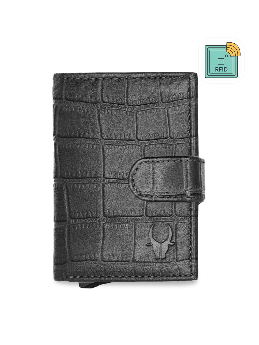 

WildHorn Unisex Black Textured Card Holder