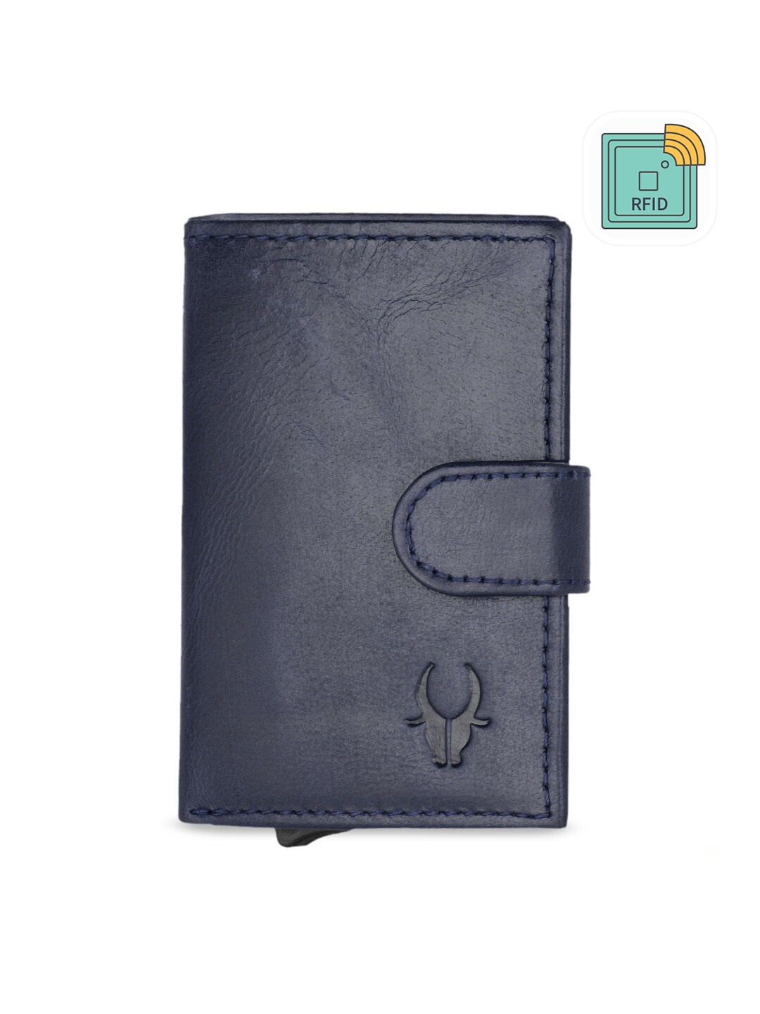 

WildHorn Unisex Blue Solid Genuine Leather Card Holder