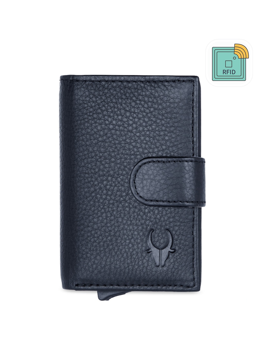 

WildHorn Unisex Blue Textured Leather Card Holder