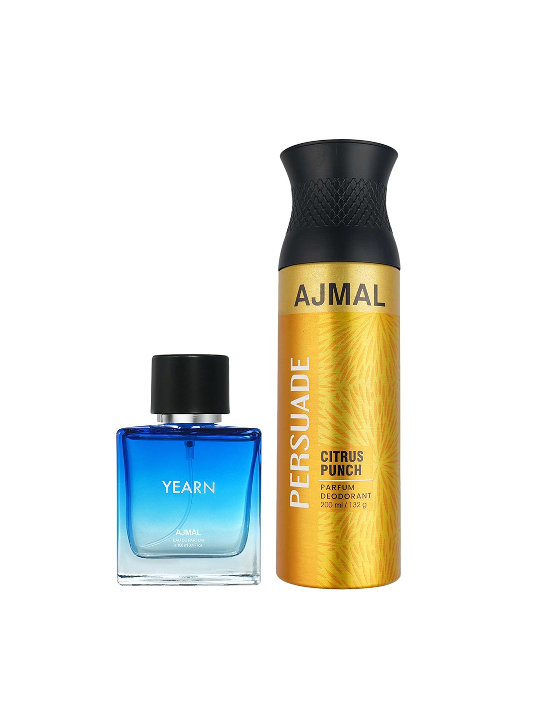 

Ajmal Unisex Set of 2 Yearn EDP Perfume for Skin 100ml & Persuade Deodorant Spray 200ml, Multi