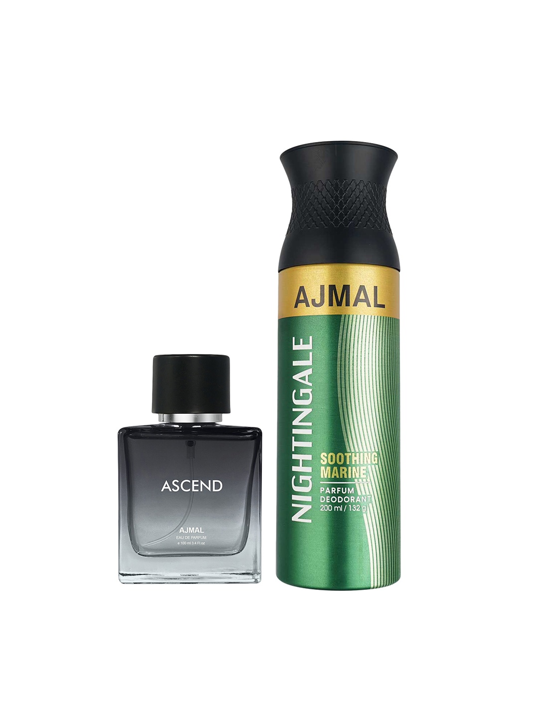 

Ajmal Set Of 2 Ascend Eau De Parfum 100ml & Nightingale Deodorant 200ml, Multi