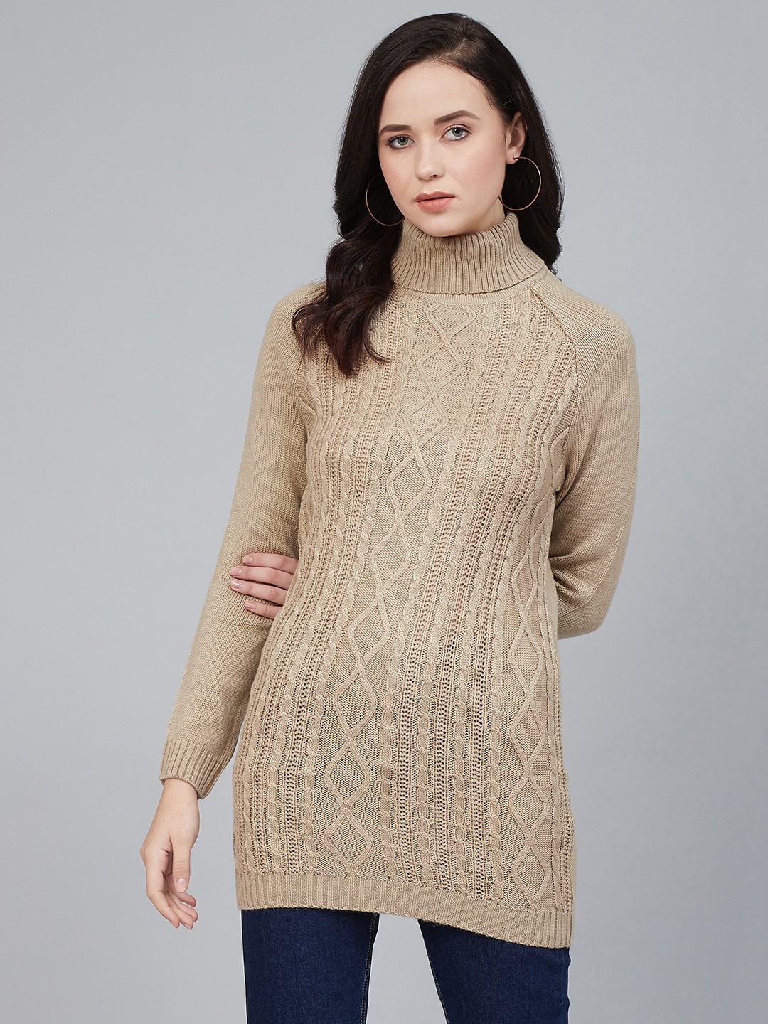 

Cayman Women Beige Self Design Pullover