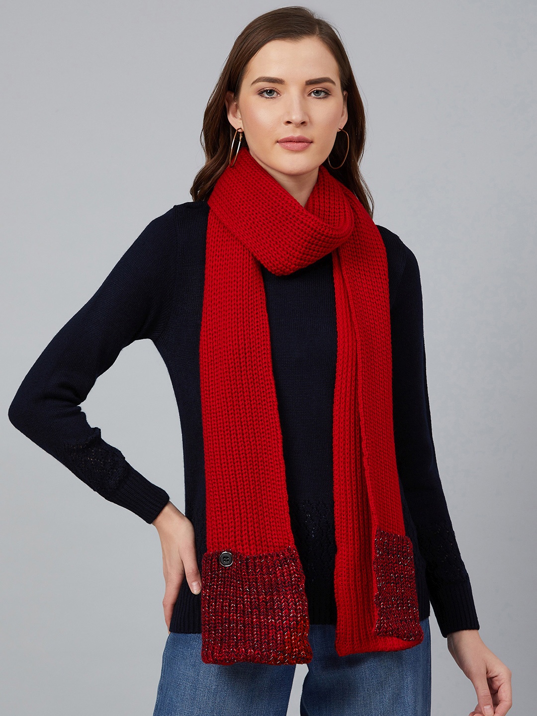 

Cayman Women Red Solid Stole