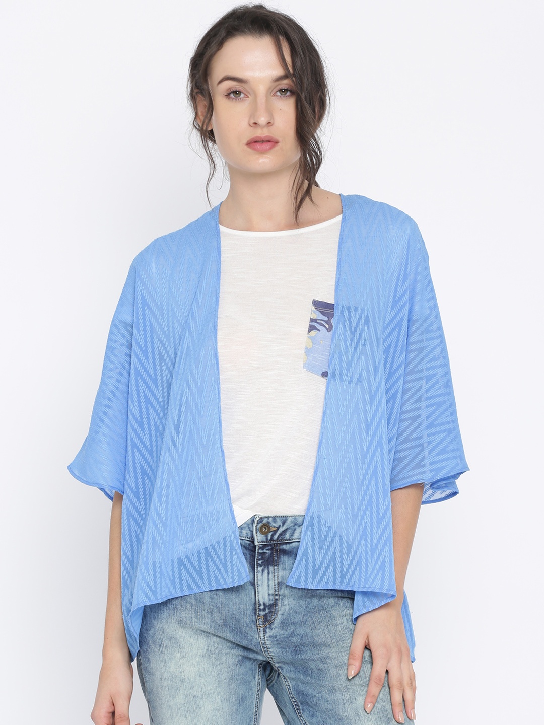 

Vero Moda Blue Chevron Shrug