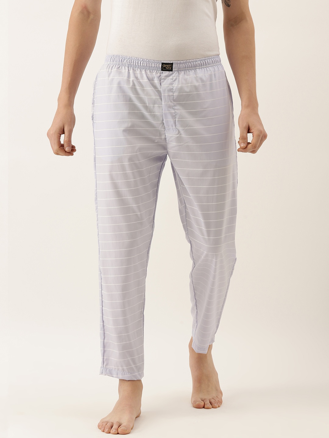 

Urban Dog Men Blue & White Striped Lounge Pants