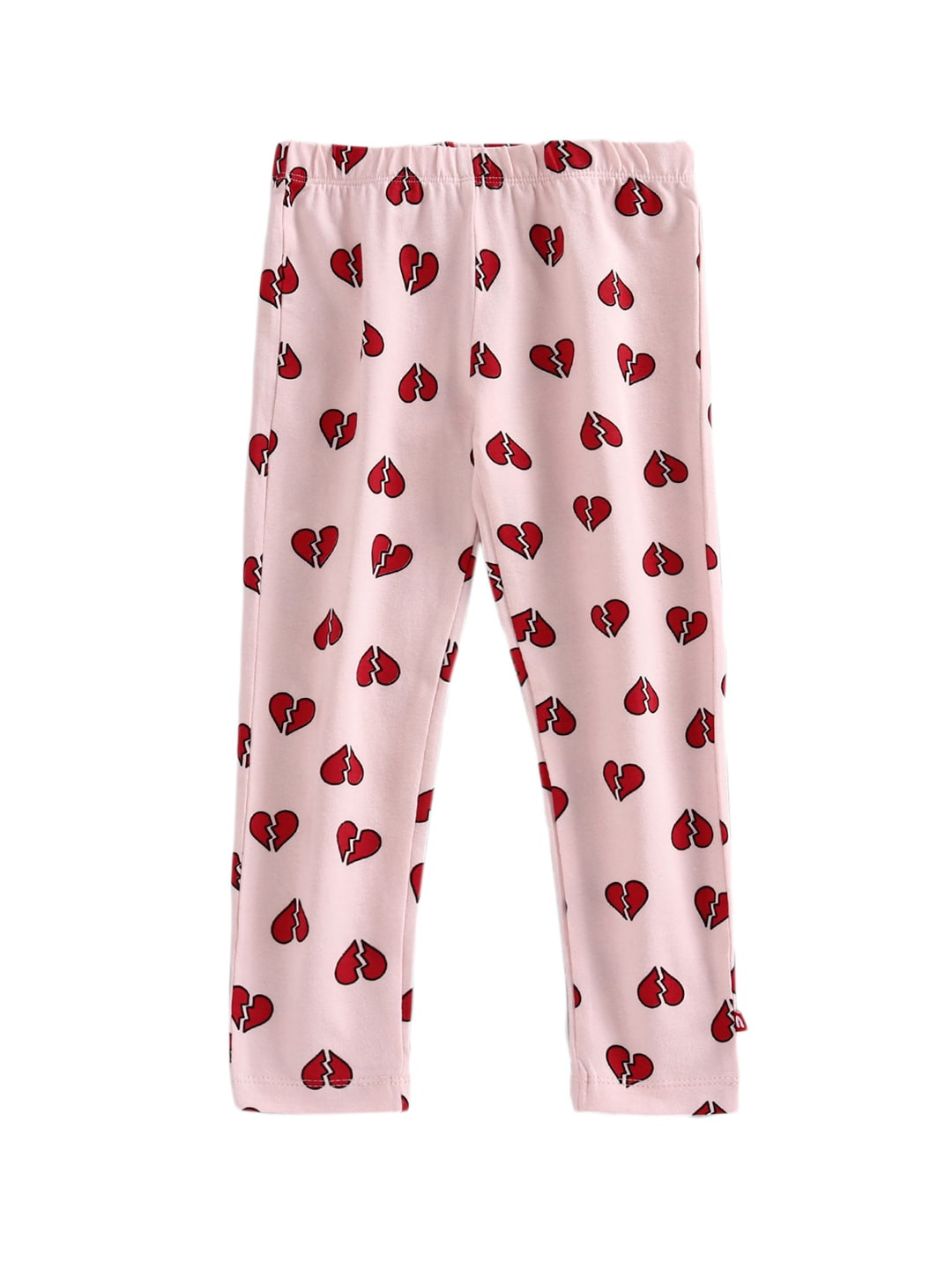 

Nino Bambino Girls Pink & Red Printed Organic Cotton Ankle-Length Sustainable Leggings
