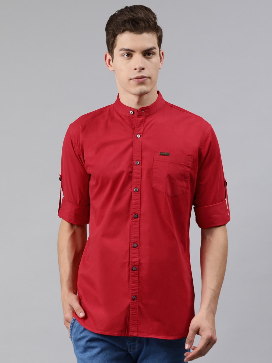 

Urbano Fashion Men Red Slim Fit Solid Casual Shirt