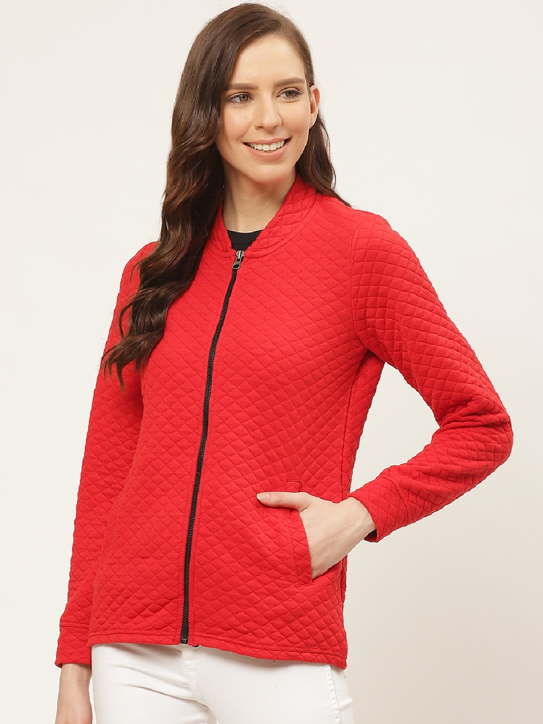 

Deewa Women Red Self Design Sweatshirt