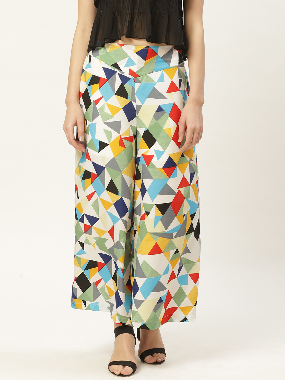 

Deewa Women Multicoloured Printed Wide Leg Palazzos, Multi