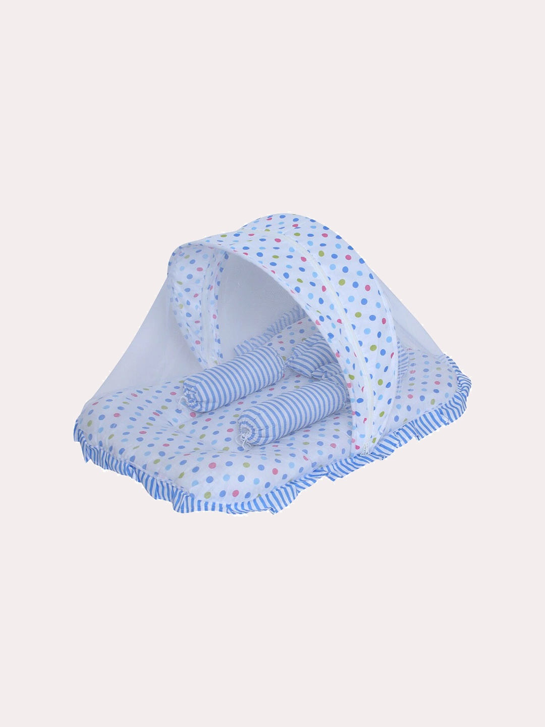 

Superminis Blue Printed Baby Bedding Set