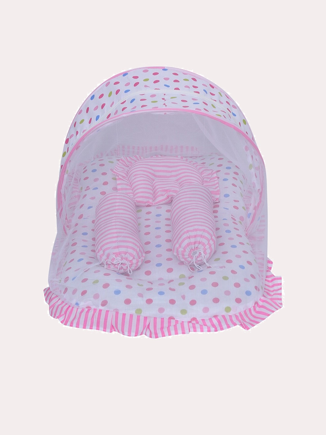 

Superminis Infants Multicolored Printed Cotton Bedding Set with Mosquito Net, Multi