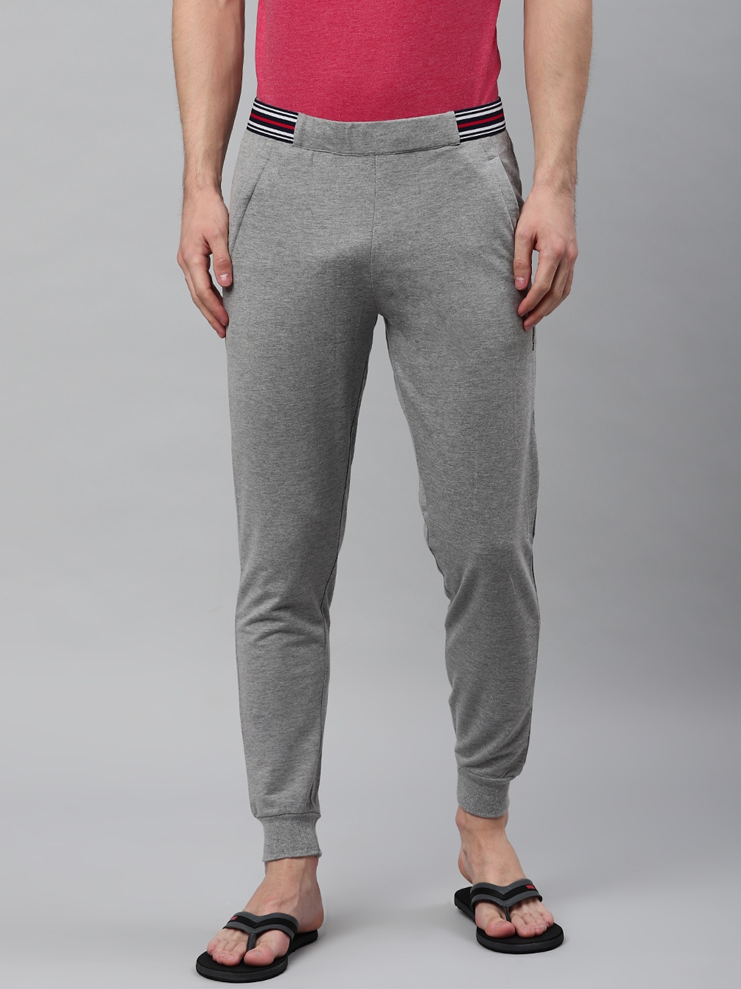 

Sweet Dreams Men Grey Melange Solid Lounge Joggers
