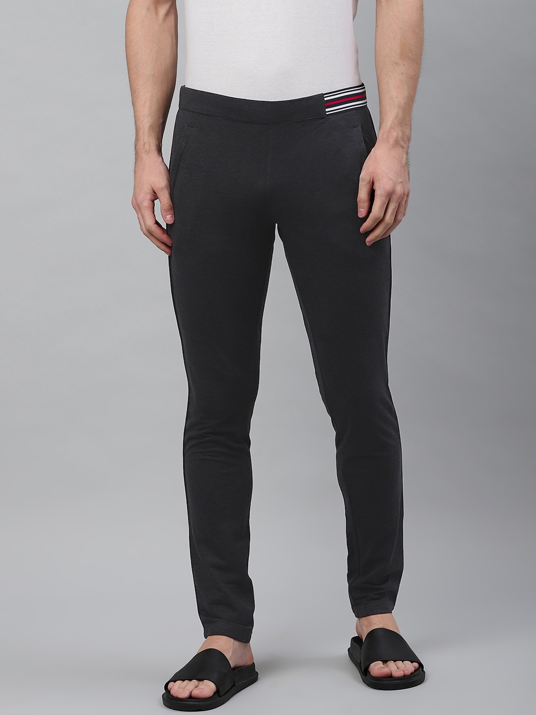 

Sweet Dreams Men Charcoal Grey Solid Lounge Pants, Black