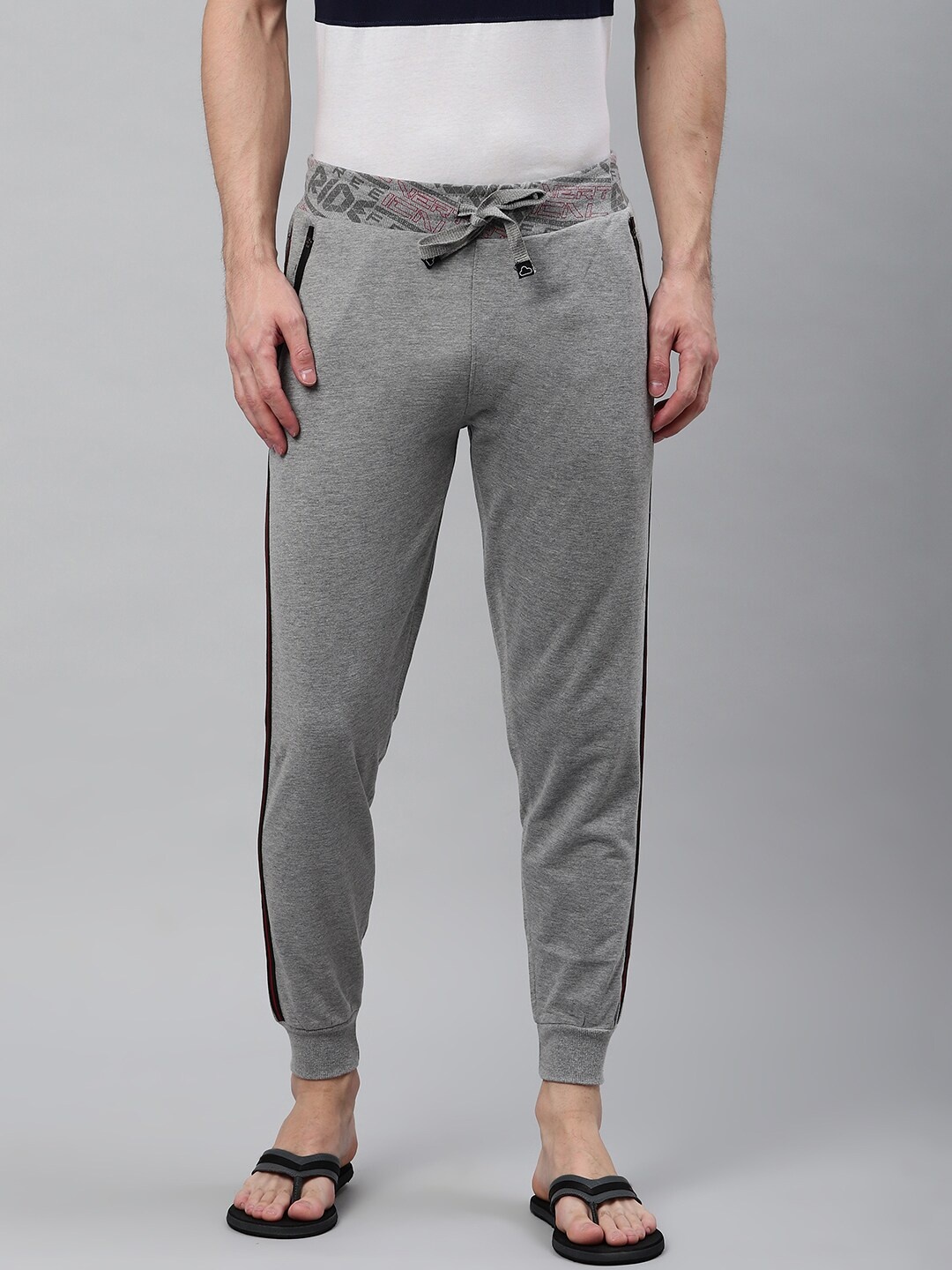 

Sweet Dreams Men Grey Melange Solid Lounge Joggers