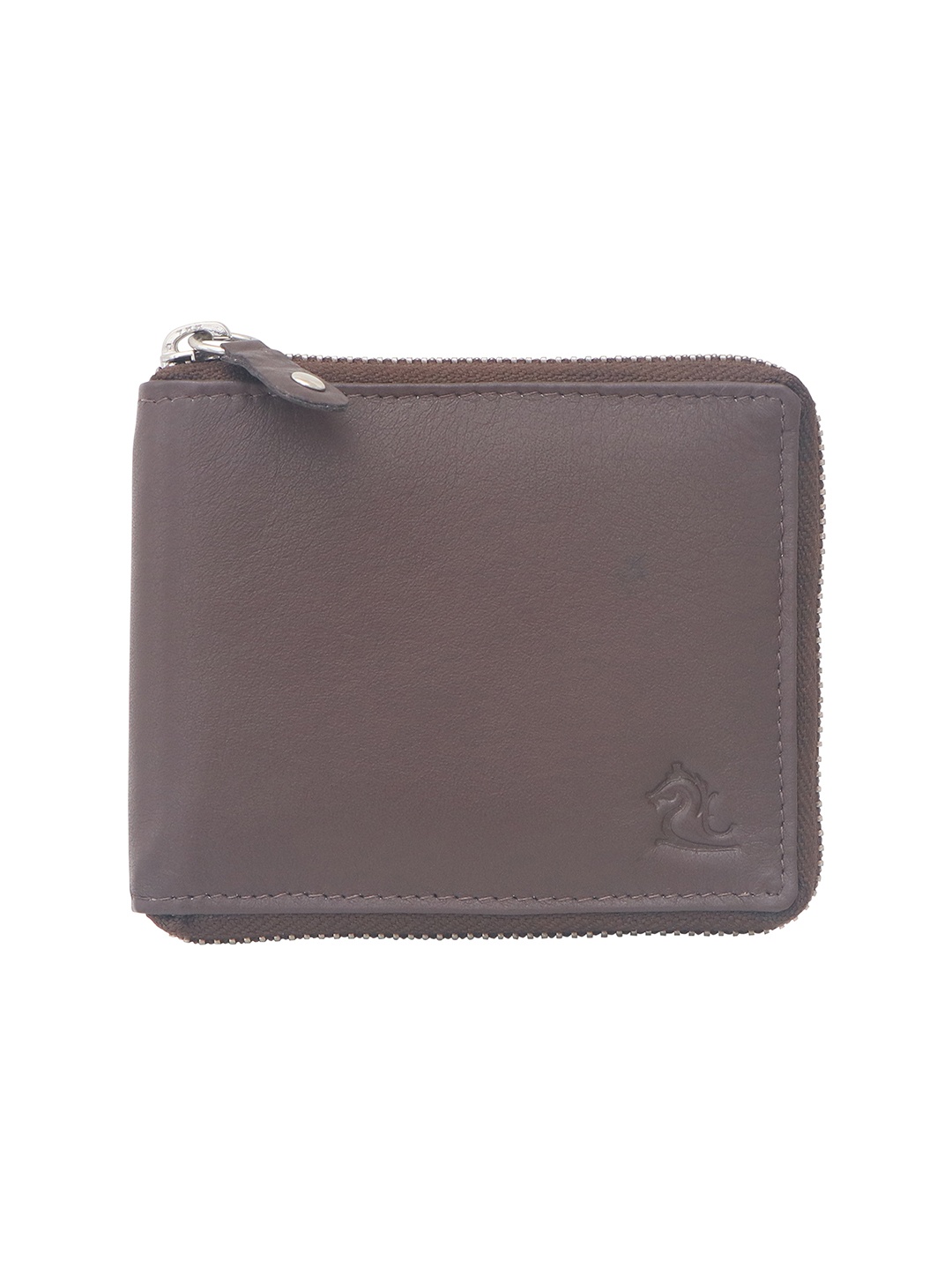 

Kara Men Tan Solid Leather Two Fold Wallet