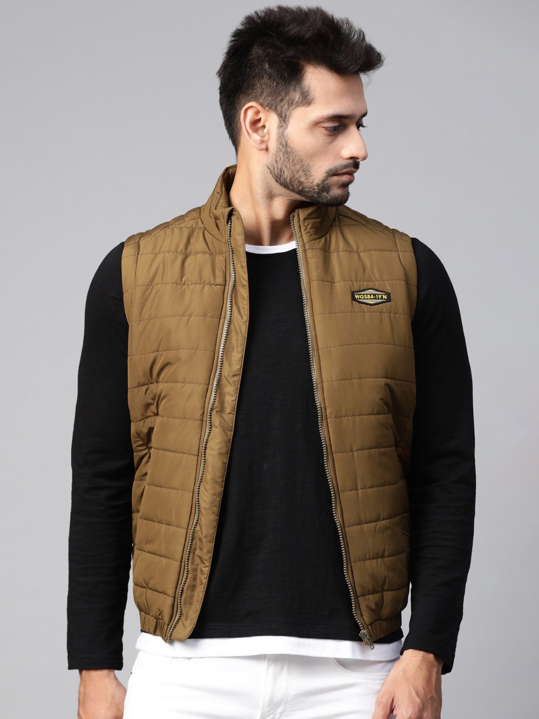 

SPYKAR Men Olive Brown Solid Insulator Padded Jacket