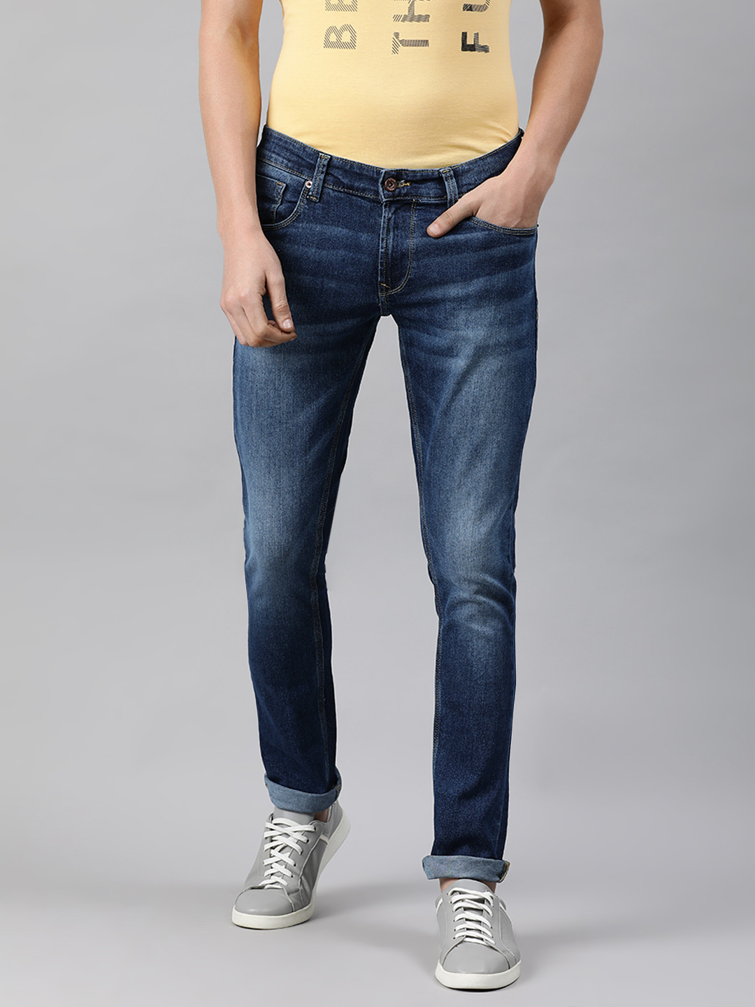 

SPYKAR Men Blue Skinny Fit Low-Rise Clean Look Stretchable Jeans