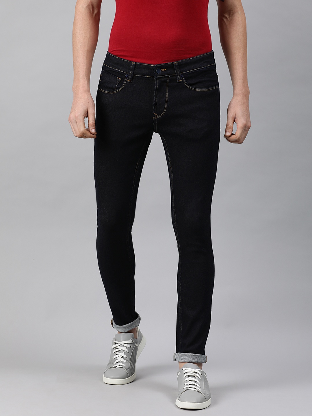 

SPYKAR Men Blue Super Skinny Fit Low-Rise Clean Look Stretchable Jeans