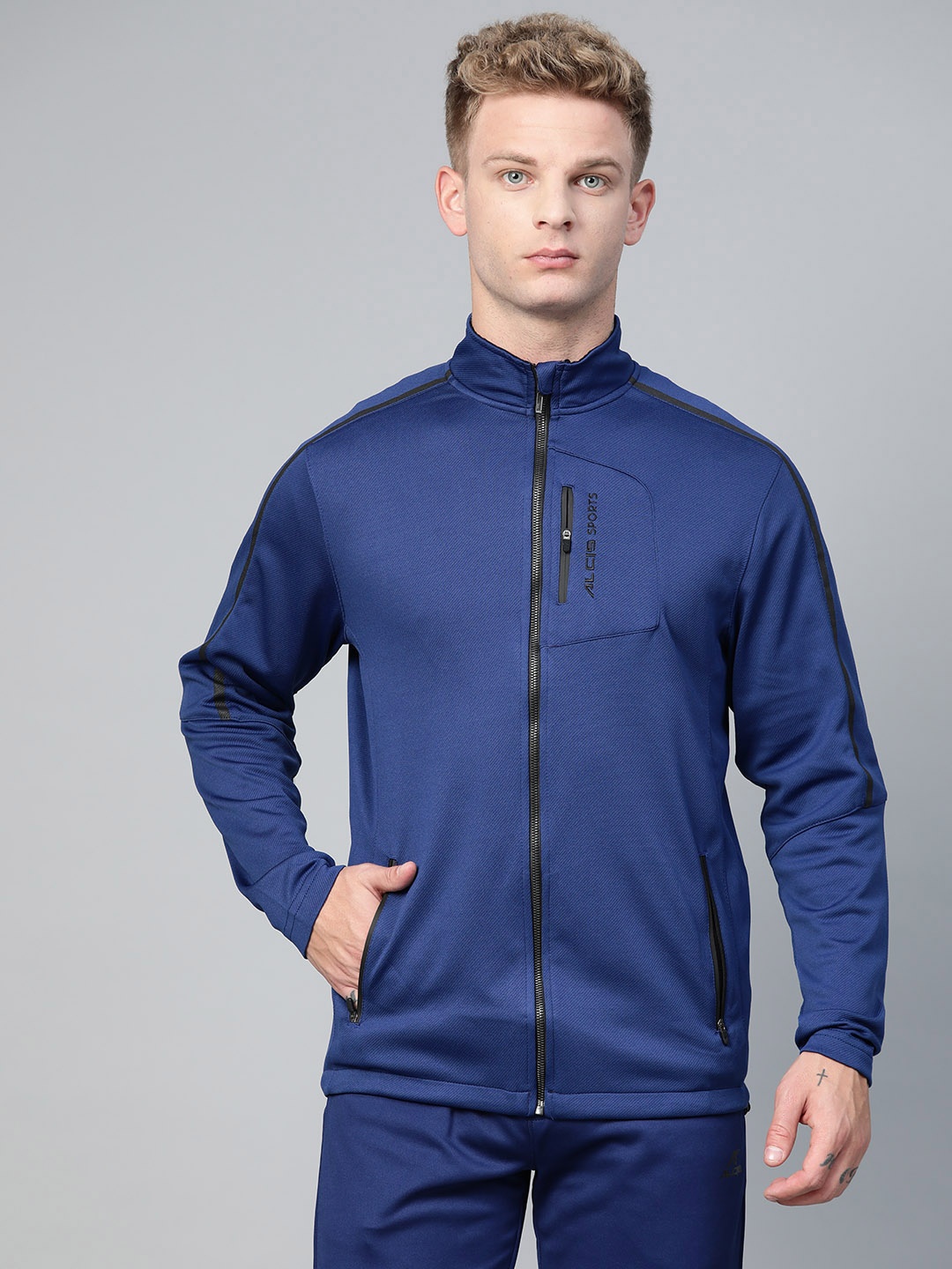 

Alcis Men Blue Solid Sports Jacket