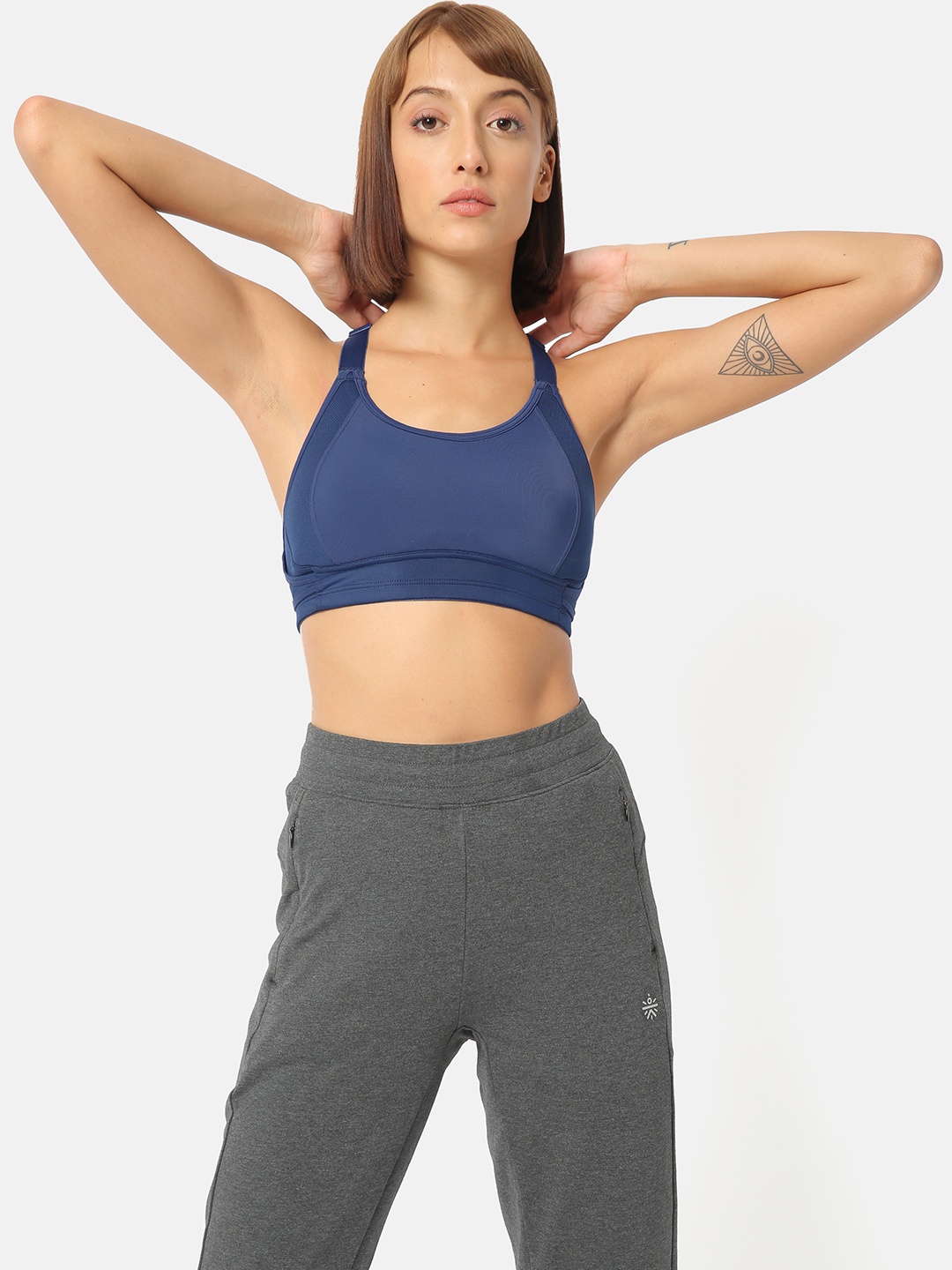 

Cultsport Navy Blue Solid Non-Wired Lightly Padded Sports Bra AW19WS1236B