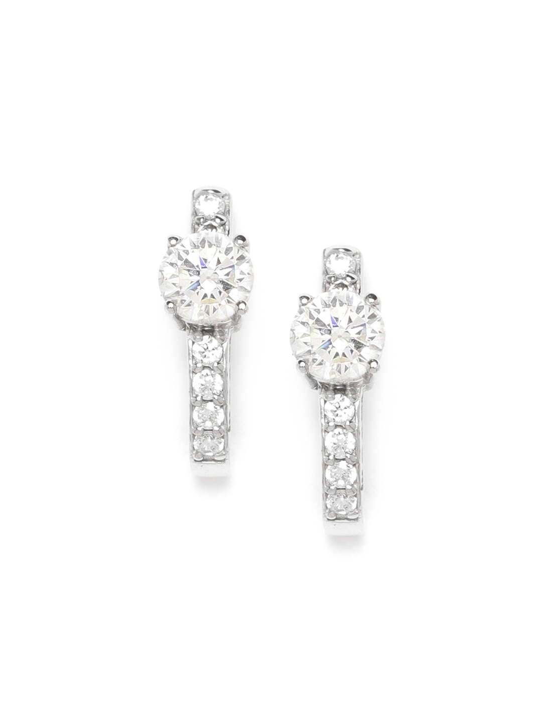 

Clara Silver-Toned Rhodium-Plated Cubic Zirconia-Studded 925 Sterling Silver Studs